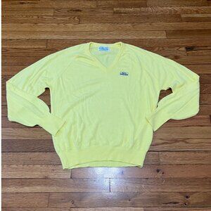 Vintage Pickering Mens Sweater Sz Large Sports Illustrated Acrylic Yellow Golf